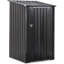 Remise de rangement carrée en métal compacte 3 pi x 3 pi avec porte verrouillable simple, noir
