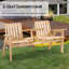 Banc de patio extérieur, banc de jardin avec table du milieu et trou pour parasol