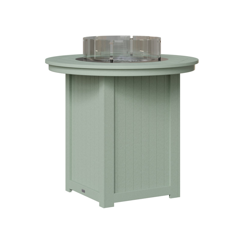 Berlin Gardens Donoma 44″ Round Bar Fire Pit Table, Seafoam, 38.87" H x 44" W x 44" D