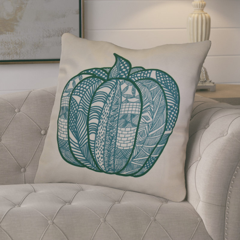 Flipping For Fall Reversible Throw Pillow, Teal