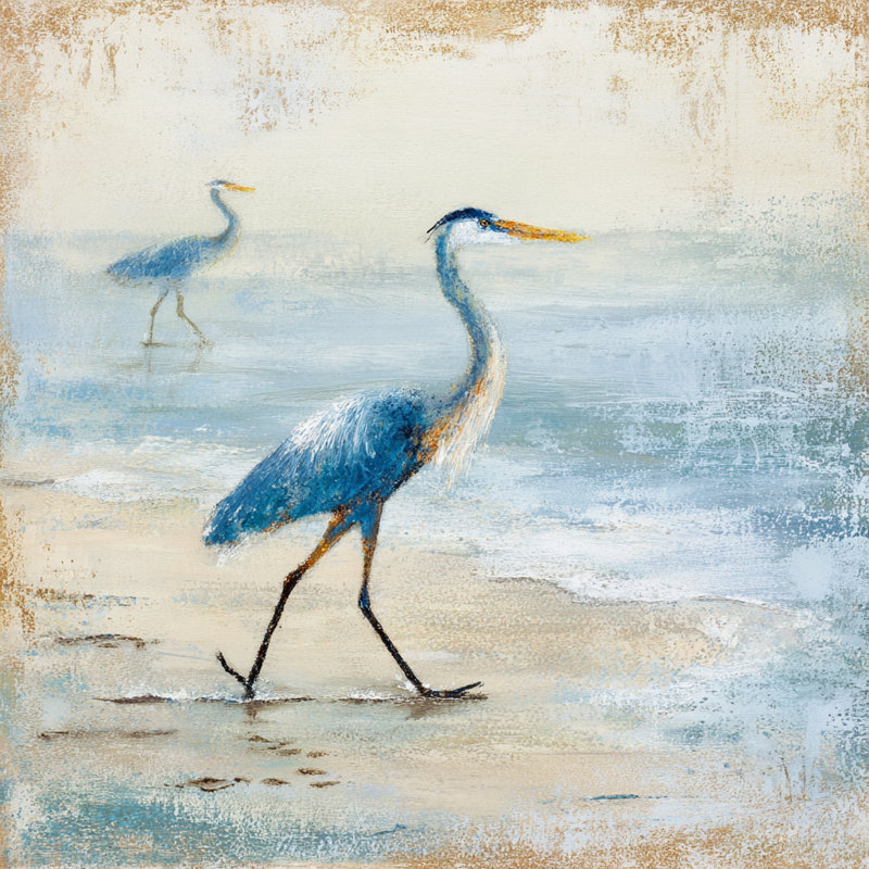 «Morning Tides Heron», art mural sur toile tendue, 30"W x 30"H x 1.5"D