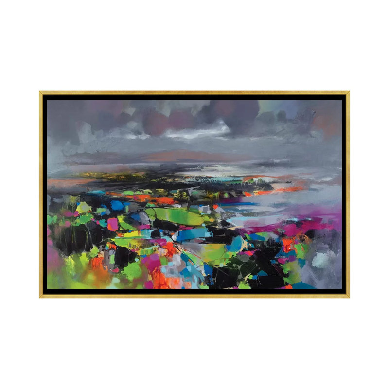 Quantum Resson I par Scott Naismith - reproduction d'art, Toile encadrée d'or, Aucun mat, H 32 po x l 48 po x 1,5 po