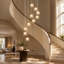 10‑Light Height‑Adjustable Chrome Crystal Cluster Pendant Light, G9 Base Ceiling Lamp for Hallway, Staircase and Living Spaces