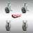 4 Piece Thermoplastic Rubber Caster Set