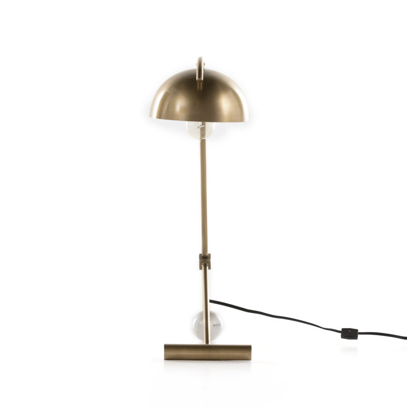 Delano Desk Lamp, Charcoal/White Marble, Gold, Yes