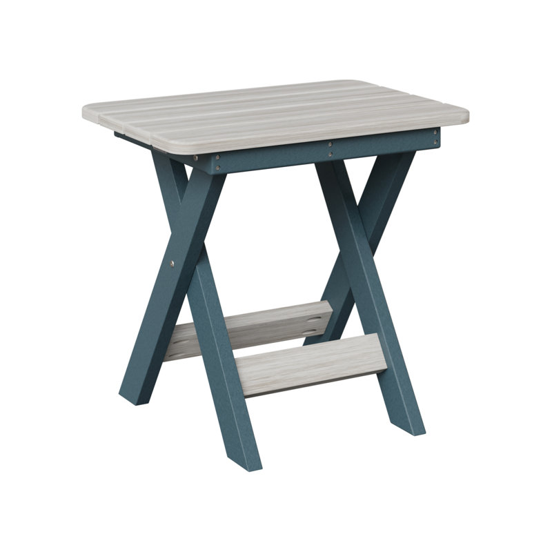 Berlin Gardens Folding End Table, Slate, Seashell
