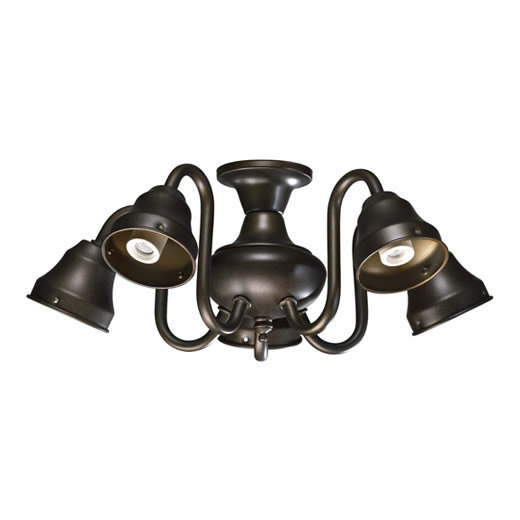 14'' 5 - Light LED Light Fitter, Fluorescent, Oiled Bronze