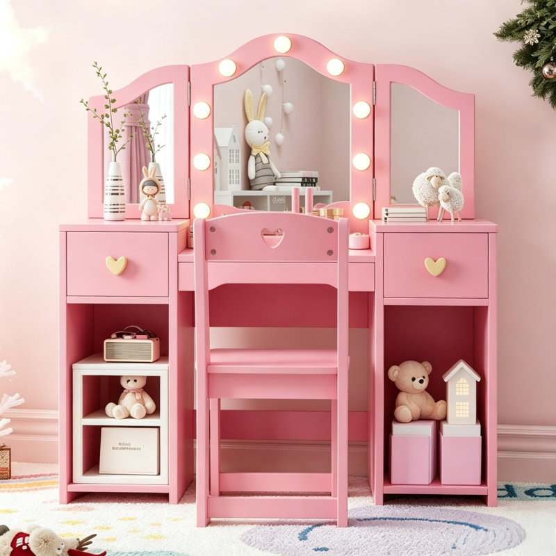 Ensemble de meuble-lavabo Pink Princess, Rose