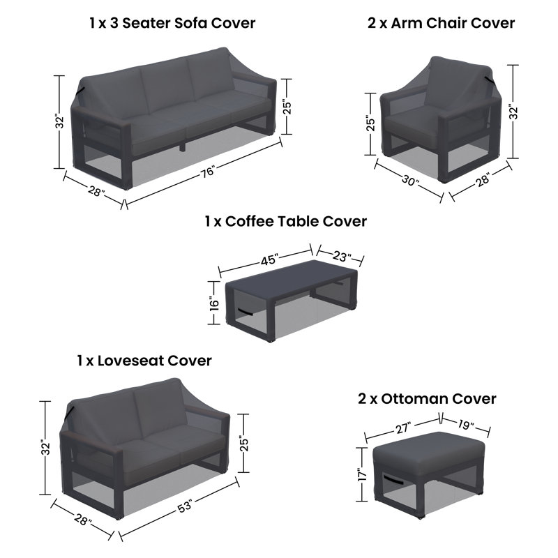 All-Weather Outdoor Conversation Sets Group Seating Patio Furniture Covers
