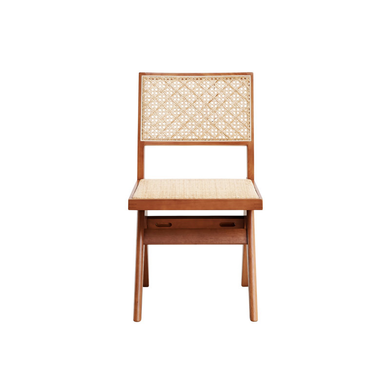 Chaise d'appoint en rotin et finition naturelle Velentina (excluant la table)