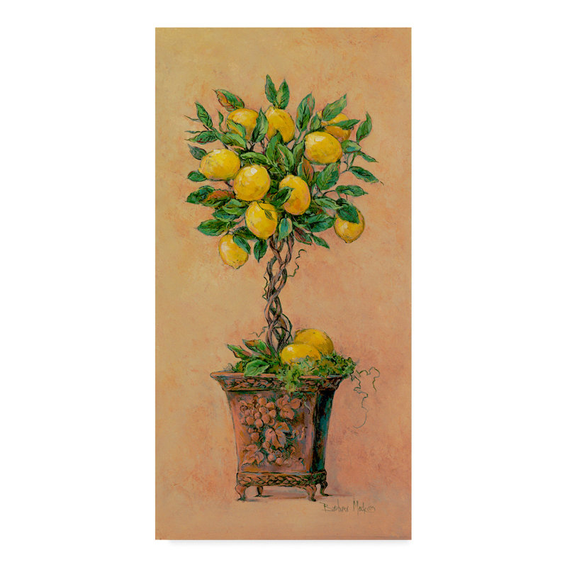 « poted citrons », reproduction de peinture à l’acrylique sur toile tendue, H 32 po x l 16 po x P 2 po