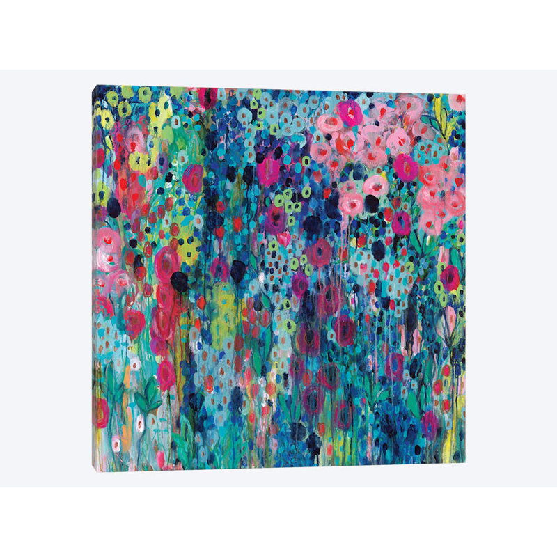 " Painted Strings " by Carrie Schmitt, 37" H x 37" W x 1.5" D, Wrapped Canvas, No Mat