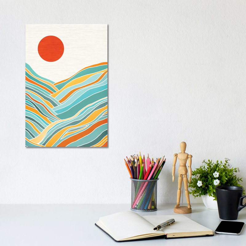 «Sunset Landscape» par Modern Tropical, impression sur toile tendue, H 12 po x l 8 po x P 0,75 po