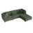 Seemab 4 - Piece Upholstered Green Corduroy Modular Sectional with Pillow Back and Removable Ottoman-558466185