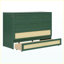 Grand lit escamotable vert avec grands tiroirs de rangement et lit mural peu encombrant