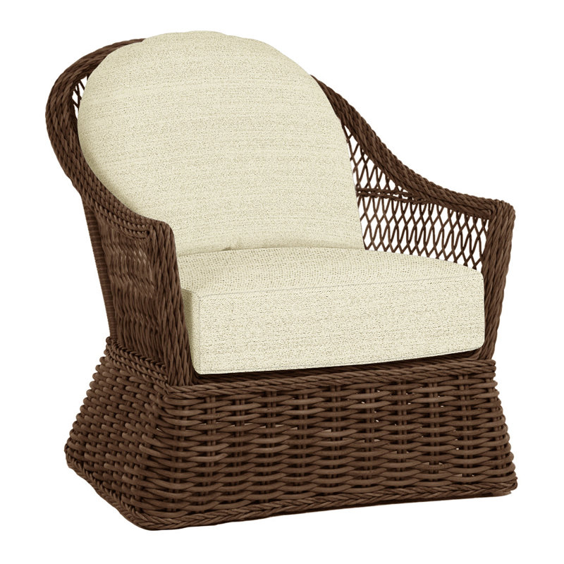Soho Patio Chair with Cushions, No Welt, Cabana Stripe Midnight, Soho #83 Raffia