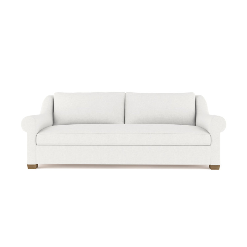 Causeuse Thompson, H 32 po x l 72 po x P 46 po, Lin Box Weave blanc, Patiné