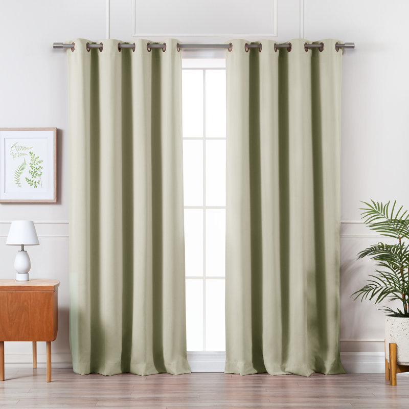 Adina Sevan Solid Thermal Grommet Curtain Panels, 52" W x 84" L, Gin