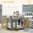 Small Dog Crate With Pillow Cushion And Convenient Drawer, Grey End Table Cushioned Bottom