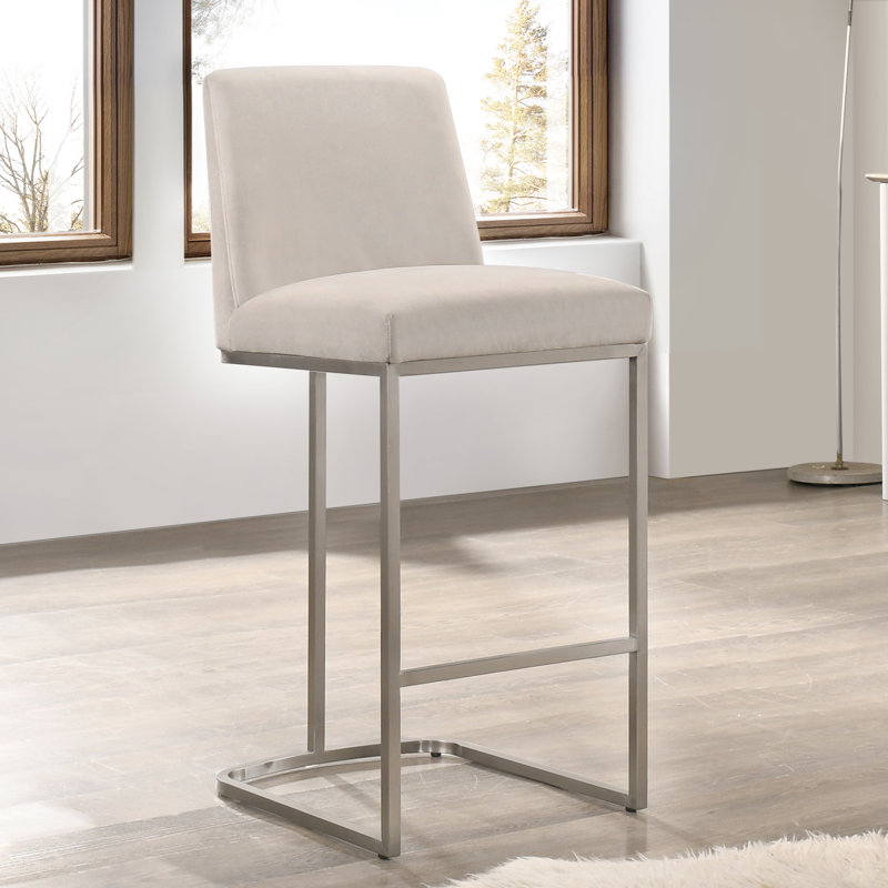 Tabouret Harrill, Abalone, Tabouret de bar (siège d'une hauteur de 28,5 po), Argent