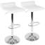 Tabouret de bar contemporain réglable en cuir de polyuréthane blanc - ensemble de 2-66012452