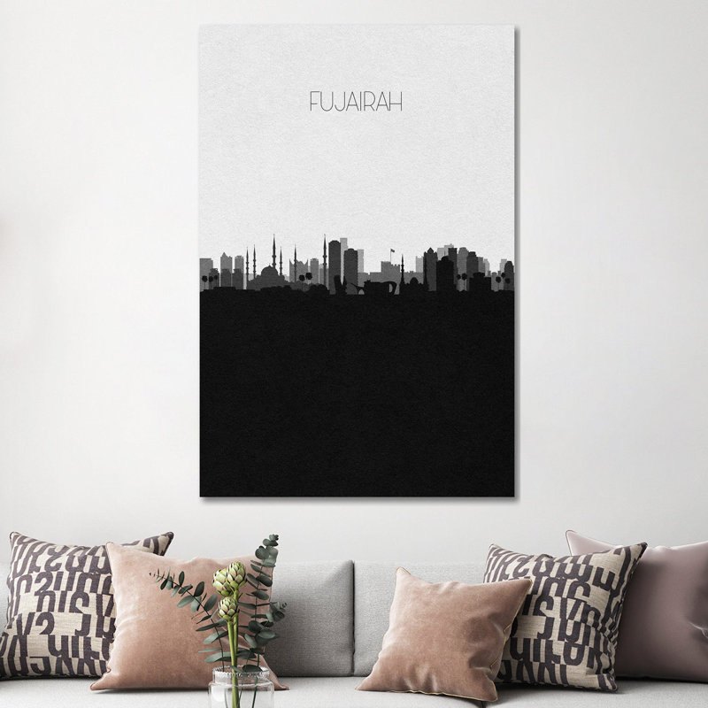 Fujairah, Uae City Skyline by Ayse Deniz Akerman - Print on Canvas, Wrapped Canvas, 101.6 cm H x 66.04 cm W x 1.91 cm D