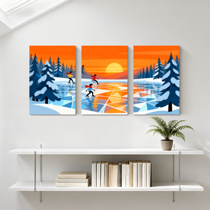 Winter forest Winter Sunset, H 24 po x l 48 po