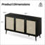 Buffet en rotin avec 3 portes, grand rangement pour cuisine moderne et vestibule-539820467-539820466