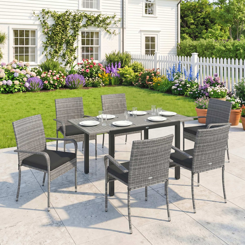 6 - Person Acacia Patio Dining Set with