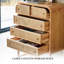 Bibliothèque simple en bois massif avec rangement en rotin