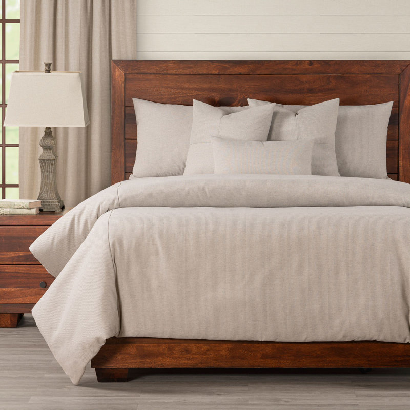 Smithsonian Redeem Stripe Eco-friendly Duvet Cover & Insert Set, Full Dvet Cover & Insert + 2 Standard Shams, Gray