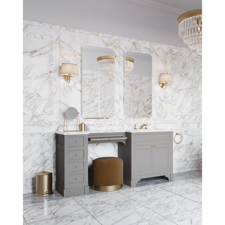 Season Vanity Devon&Devon Bianco Carrara/Warm Gray Marble 35.625 H x 68.0 W x 20.625 D