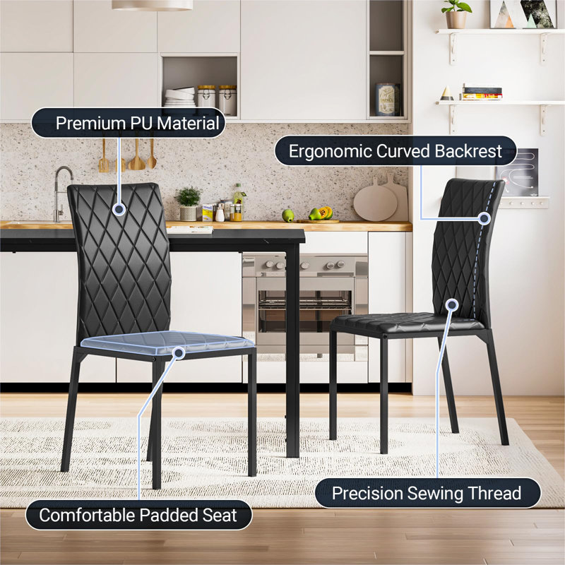 4 - Person Dining Set, Grey, Black