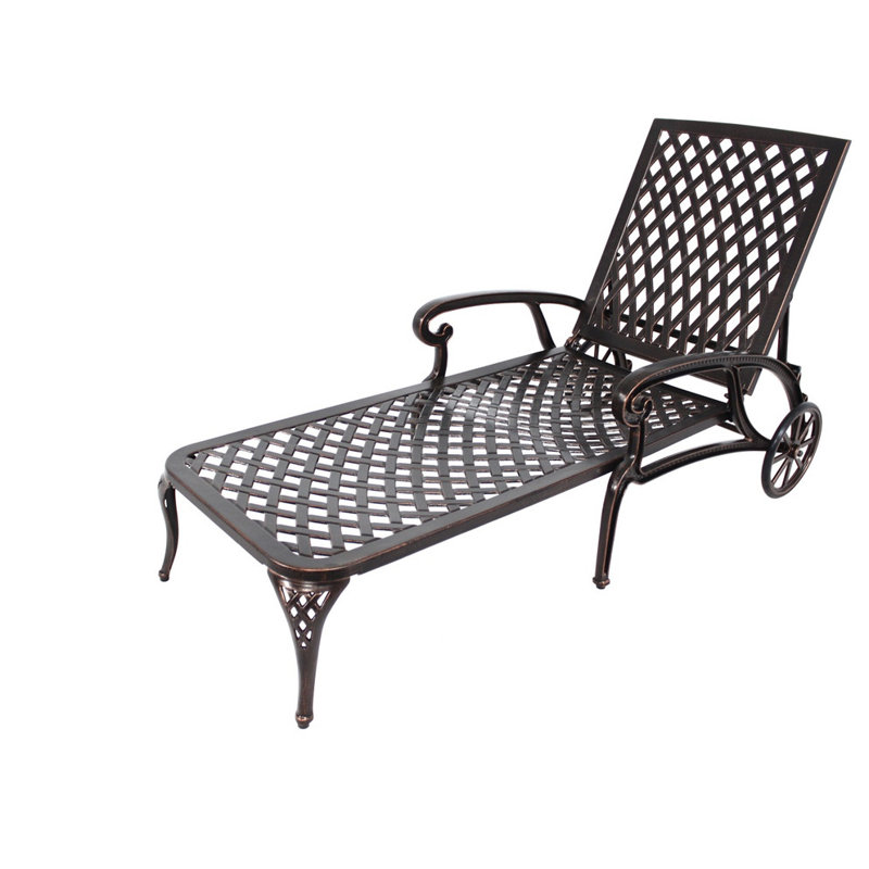 1 chaise longue en fonte d'aluminium, brun