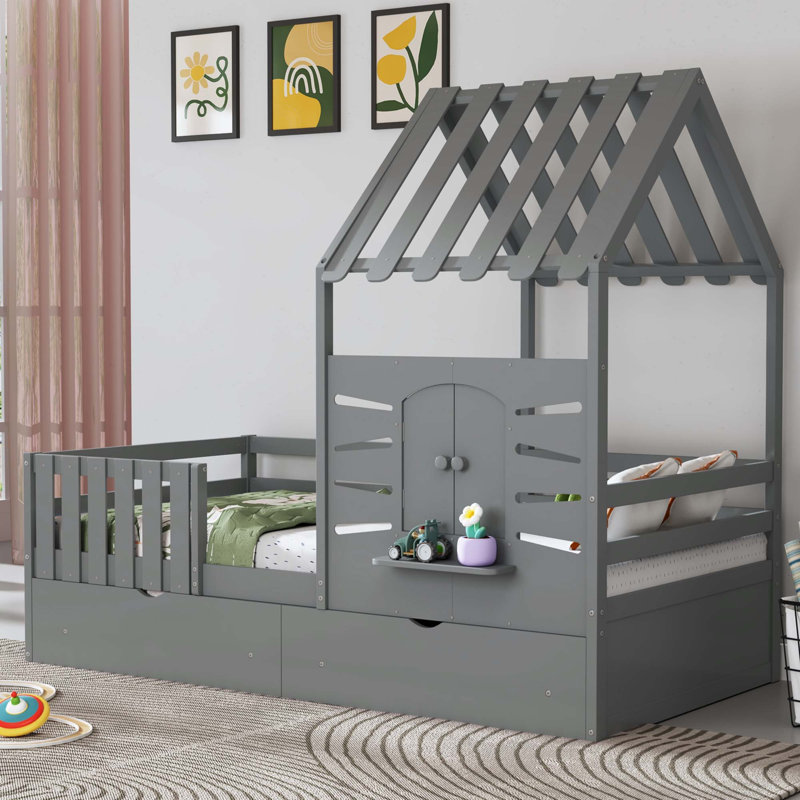Cadres de lit simple pour enfants, Gris