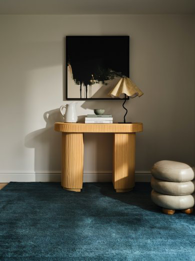 Textured Mohair Azure Area Rug, Rectangle 12' x 18'