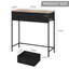 Console d'entrée avec 2 tiroirs en tissu et crochet latéral, table de canapé étroite