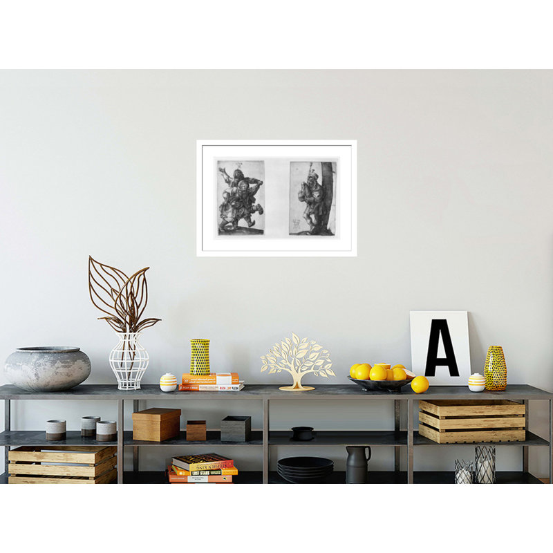 «Dancing Paisants and a Cornemuse» par Albrecht Dürer, impression giclée encadrée, H 21,37 po x l 29,5 po