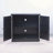 Black Acrylic Mirrored Door Sideboard-390639545