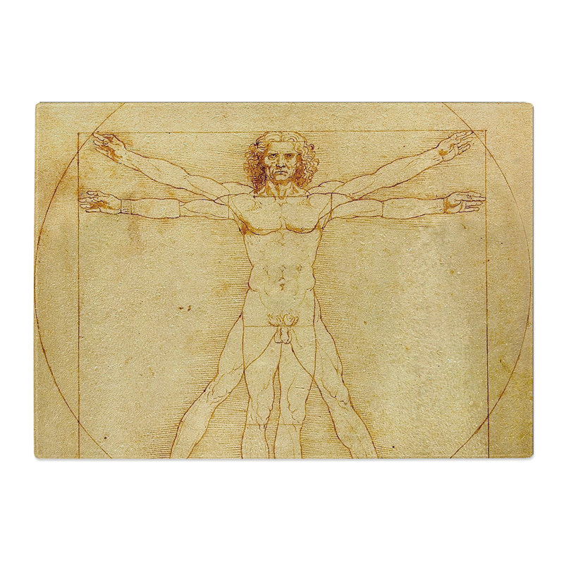 Vitruvian Man Vol.1 by Leonardo Da Vinci Chopping Board, 0.4cm H x 28.5cm W x 39cm L