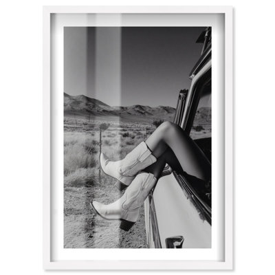 Cowboy Boots Shadowbox Print Photography Wall Art by Notoriart, White Frame, 24 x 36