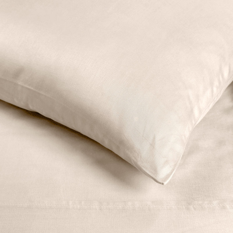 Taie d'oreiller en satin de coton égyptien certifié Luxury Luxury, Très grand lit, Ivoire ivoire