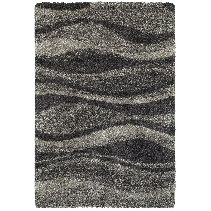 Tapis gris anthracite / gris Angiens, Rectangle 5 pi 3 po x 7 pi 6 po