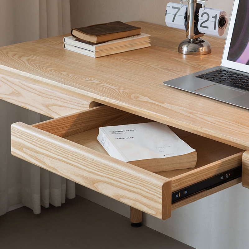 Bureaux rectangulaires en bois massif Burlywood, H 29,92 po x l 78,74 po x P 27,56 po