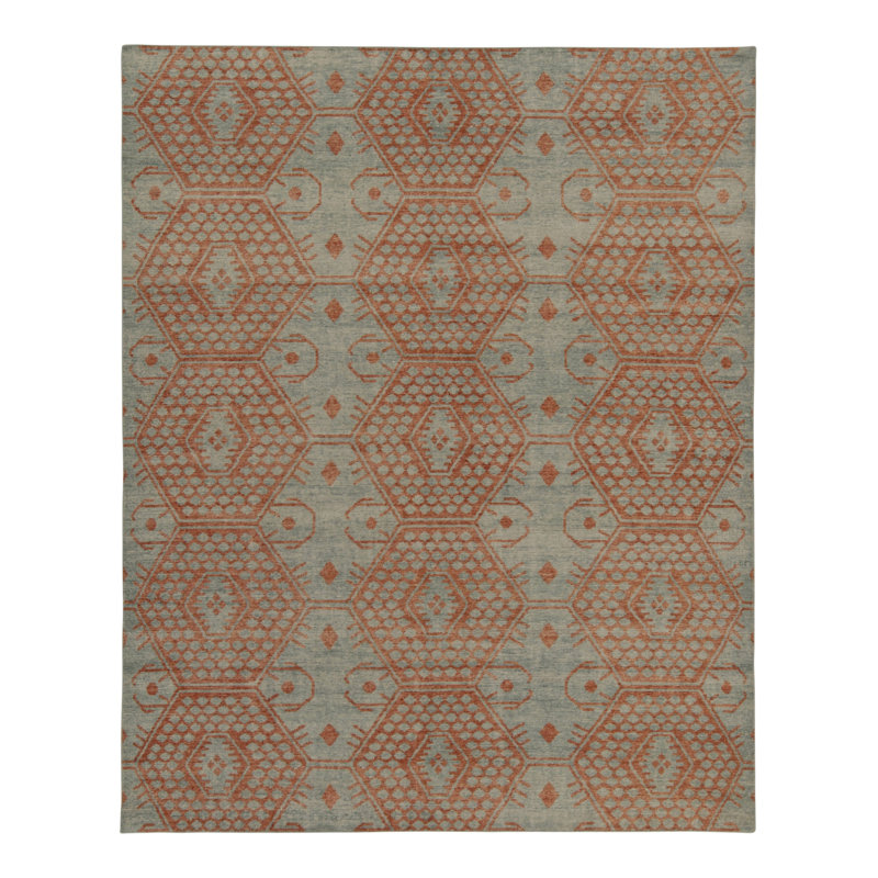 Distressed Homage Handmade Kilim Wool Geometric Area Rug, Rectangle 5' x 8'