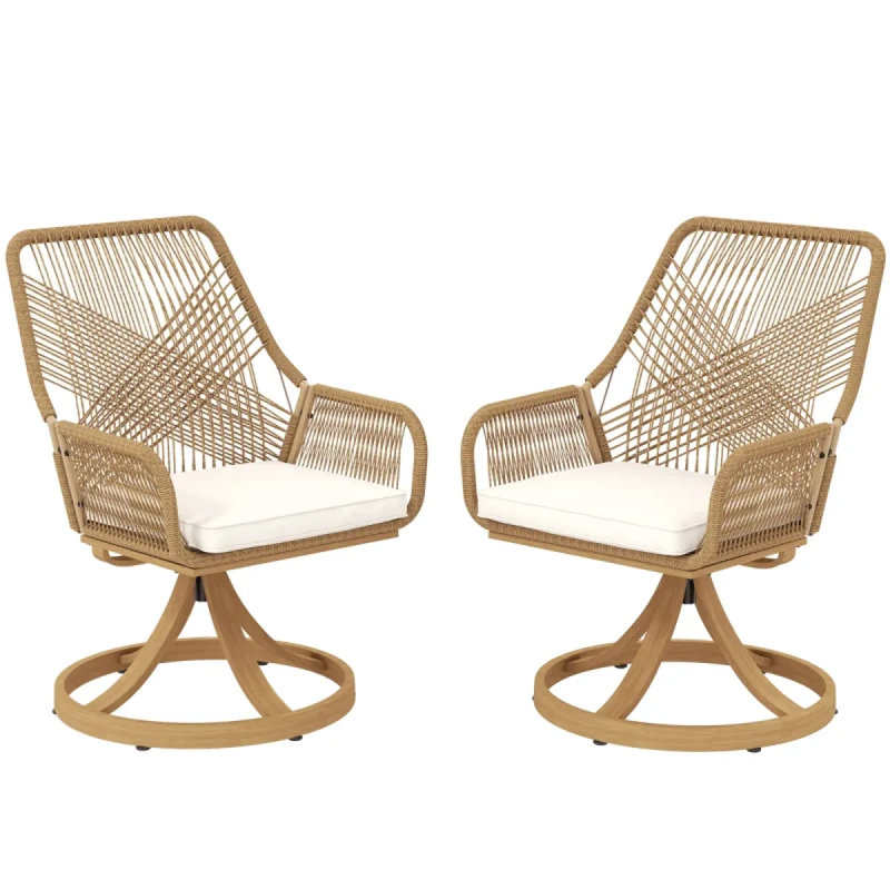 Ensemble de 2 chaises d'extérieur, chaises pivotantes