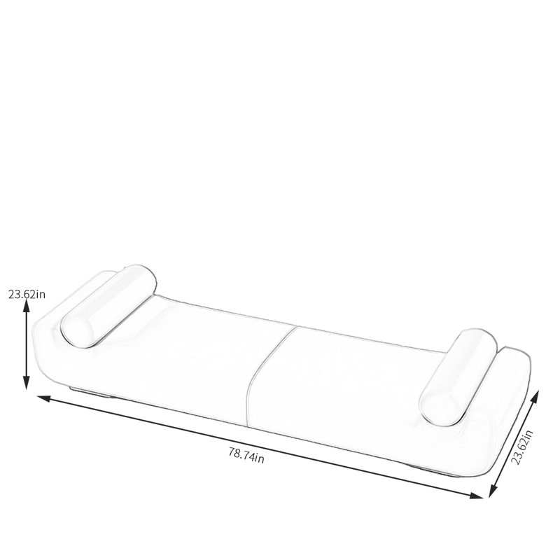 Banc rembourré en tissu Stylish, H 23,62 po x l 78,74 po x P 23,62 po, Orange