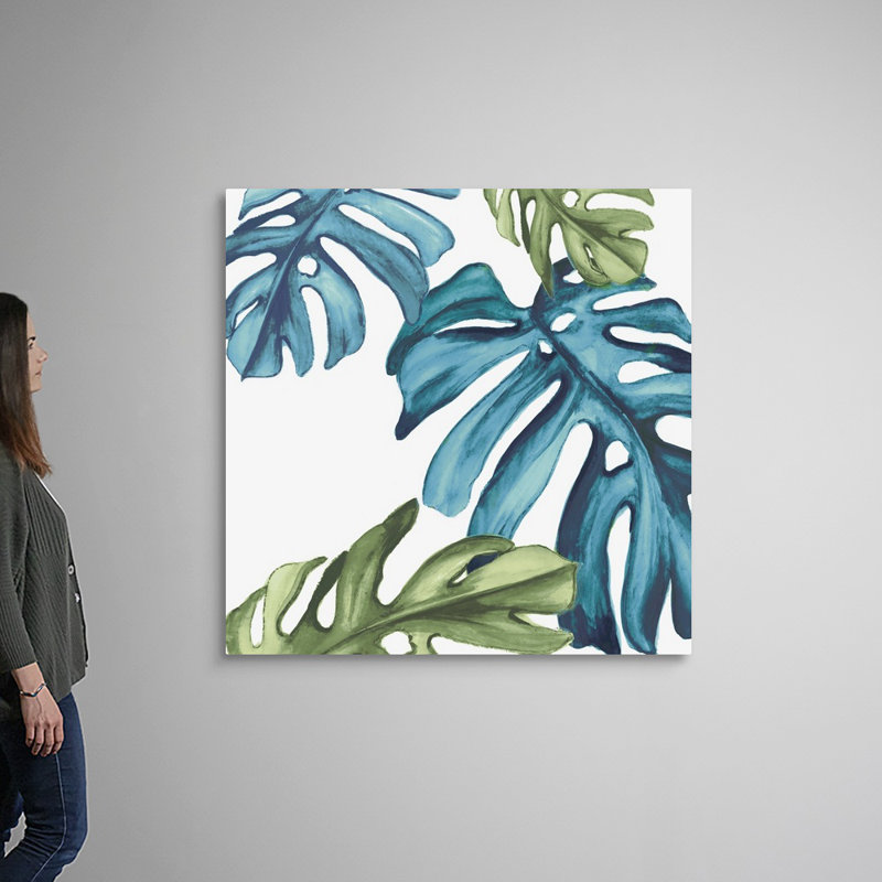 «Palm Leaves I» par Eva Watts - reproduction d'art sur toile, H 48 po x l 48 po x P 1,25 po, Toile tendue