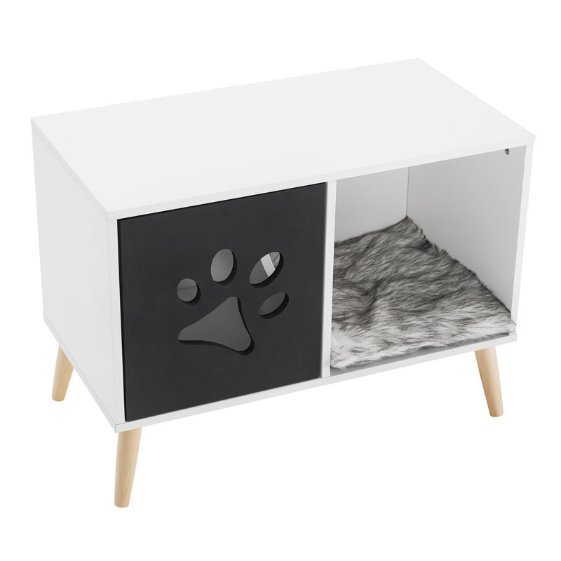 Sam's Pets Convertible 22" Black and White Cat Condo End Table