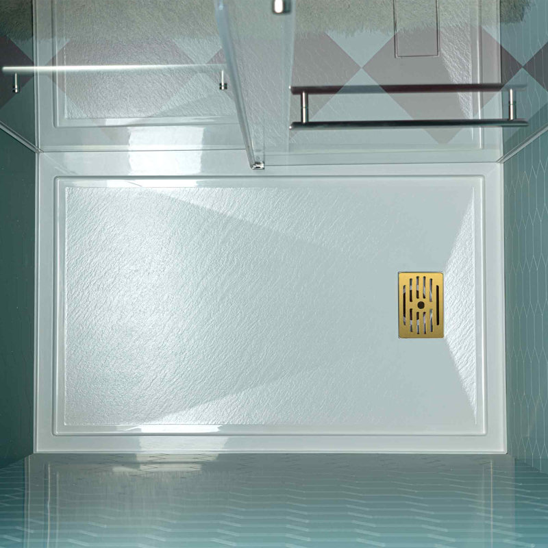 WOODBRIDGE 60 In. X 34 In. Solid Surface Shower Pan Base, Alcove Installation With Drain Options, Slip-Resistant & Mold-Resistant